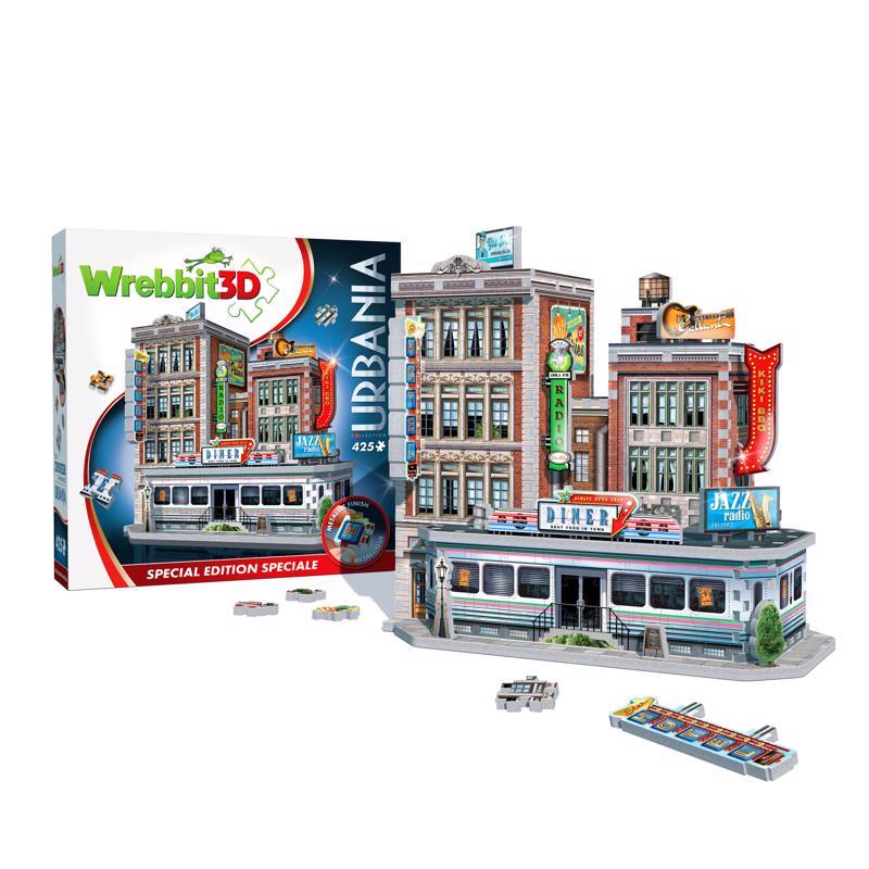 Wrebbit3D Urbania 1950's Diner 3D Jigsaw Puzzle Multicolored 425 pc