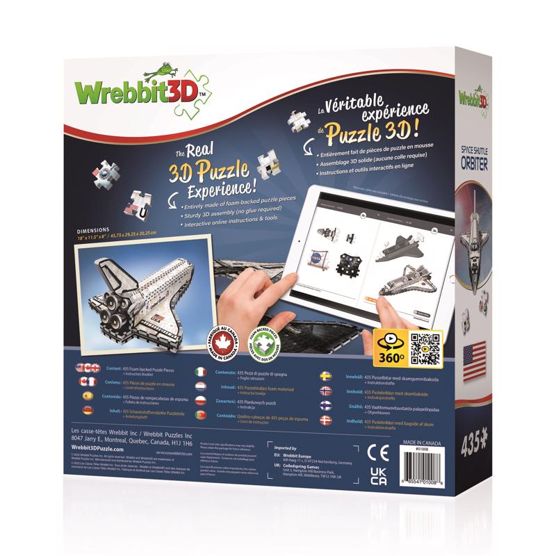 Wrebbit3D Space Shuttle Orbiter 3D Jigsaw Puzzle White 435 pc