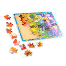 Upbounders Rainbow Kicks Wooden Puzzle with Storage Tray 48 pc
