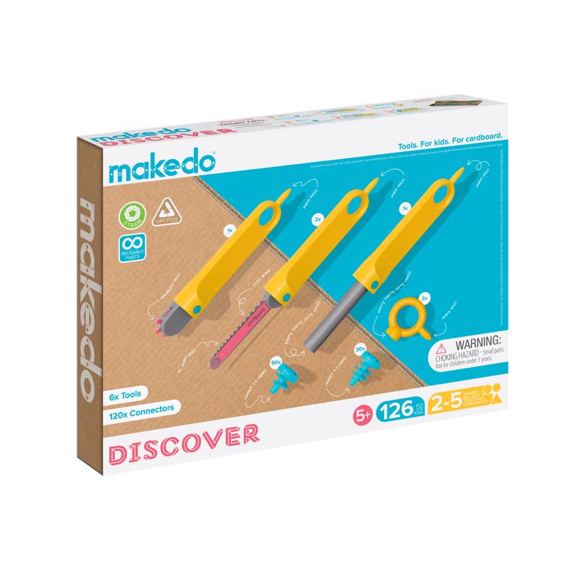 Makedo Discover Kit for 2 to 5 Makers Construction Playset 126 pc