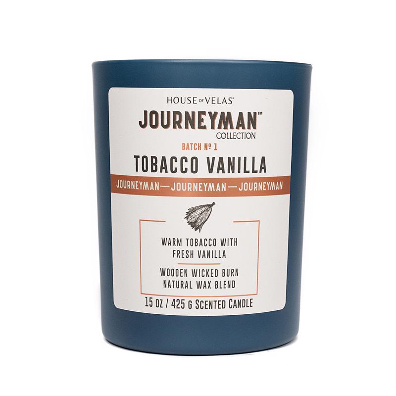 House of Velas Journeyman Dark Blue Tobacco and Vainilla Scent Candle 15 oz