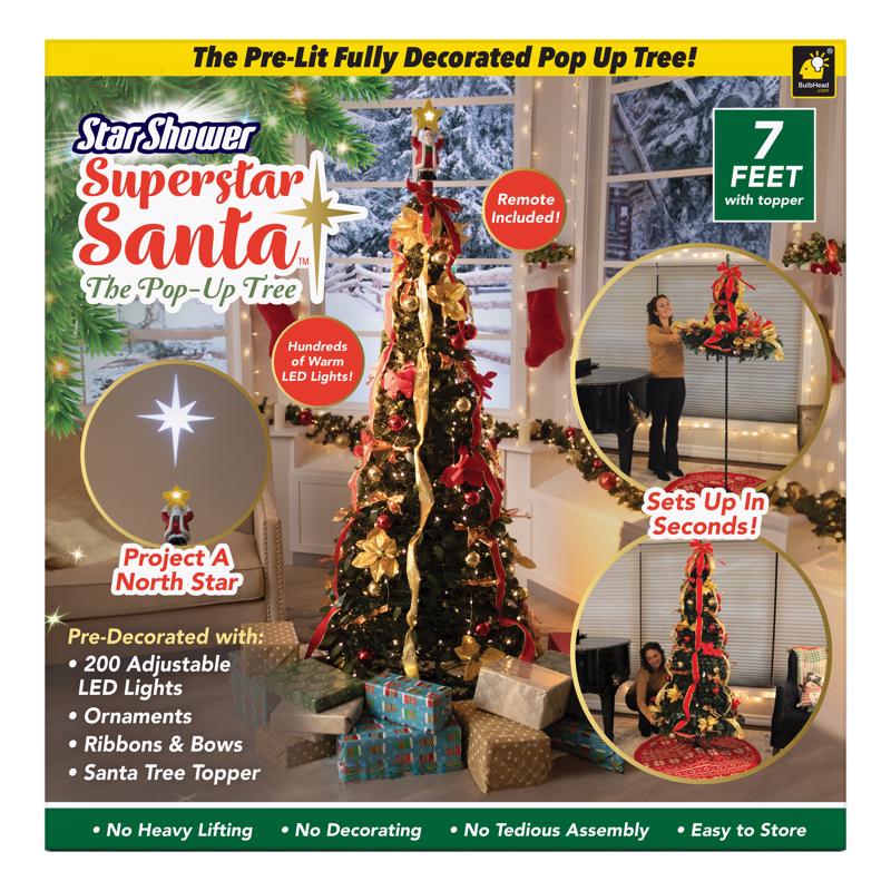 Star Shower Bulbhead 7 ft. Slim LED 200 ct Color Changing Christmas Tree