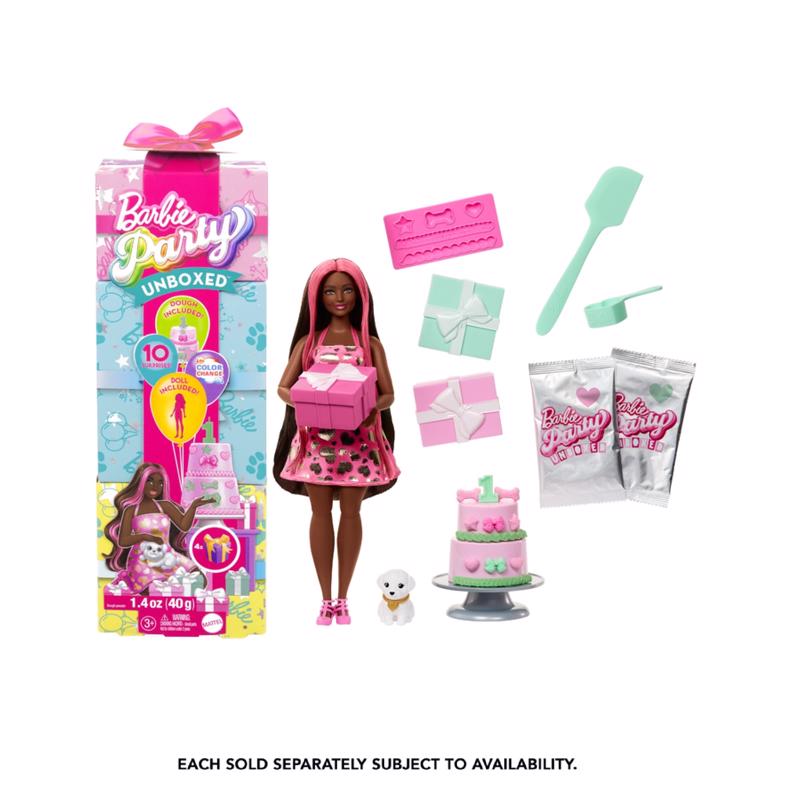 Barbie Party Unboxed Glam Series Doll 10 pc