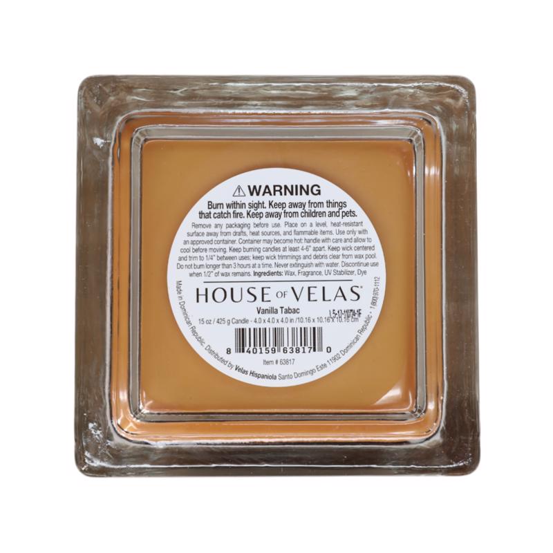House of Velas Candlewood Light Brown Vanilla Tabac Scent Candle 15 oz