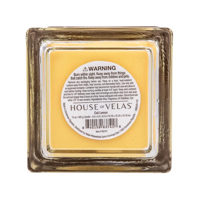House of Velas Candlewood Yellow Cali Lemon Scent Candle 15 oz