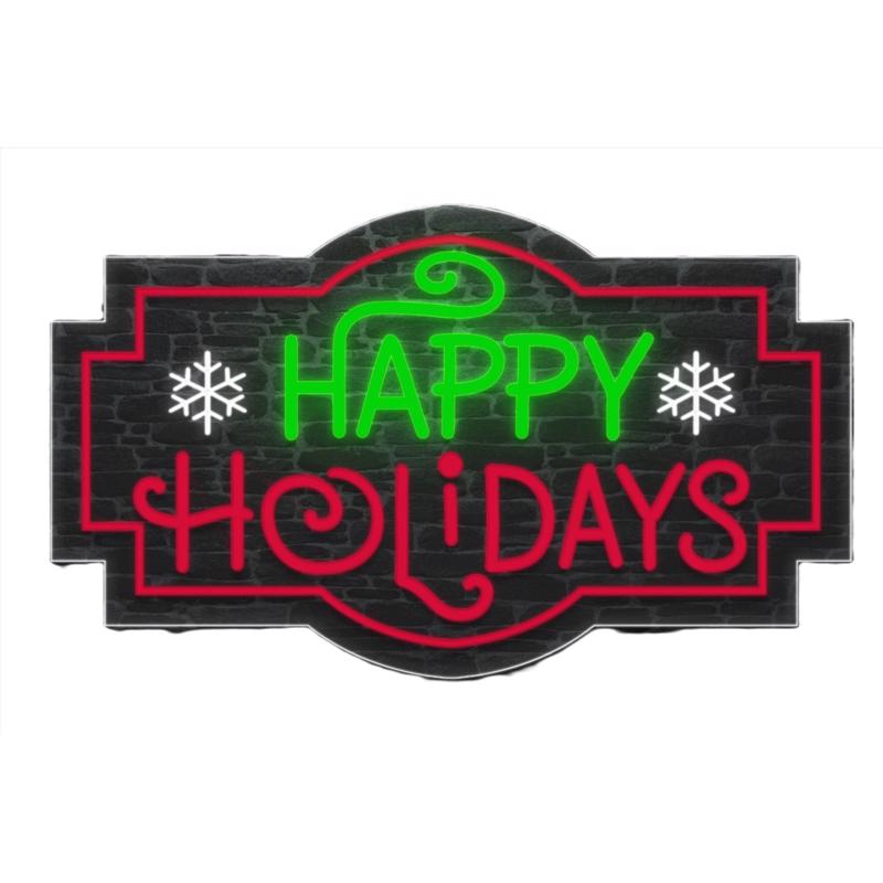 Luxe Light Decor Happy Holidays LED Happy Holidays Hanging Decor