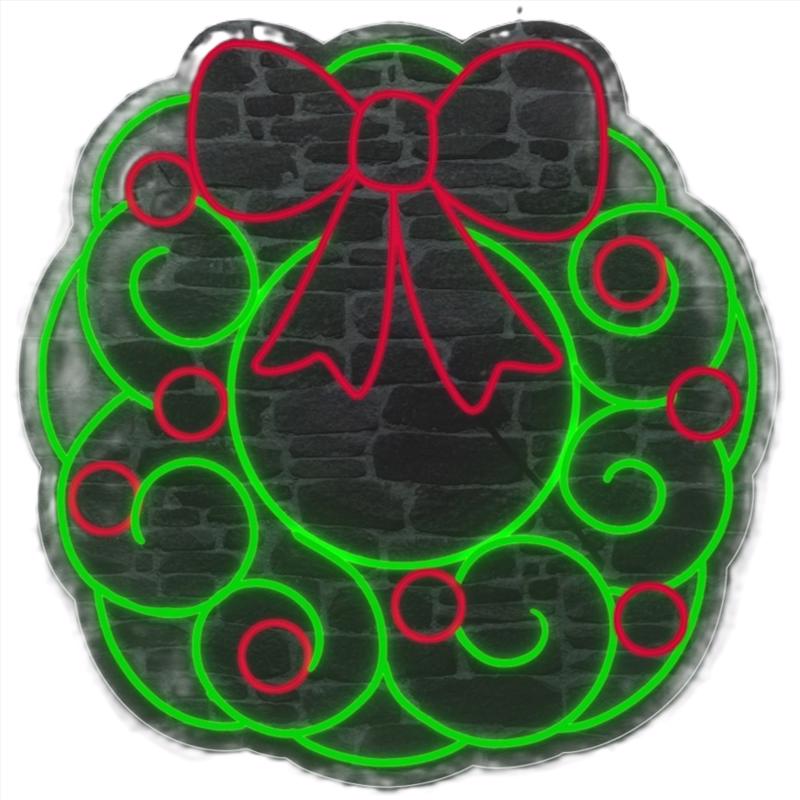 Luxe Light Decor LED Red and Green Christmas Wreath Hanging Decor