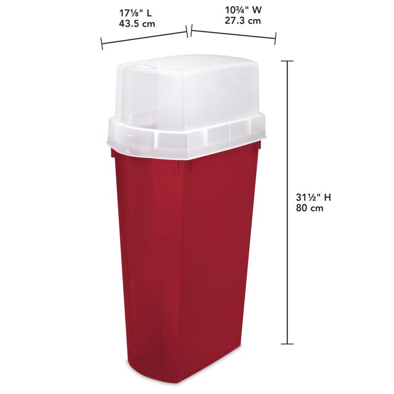 Sterilite Wrap Box 30 in. Clear/Red Wrapping Paper Storage Container 30 in. H X 10.75 in. W X 17.13