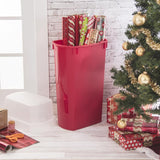 Sterilite Wrap Box 30 in. Clear/Red Wrapping Paper Storage Container 30 in. H X 10.75 in. W X 17.13