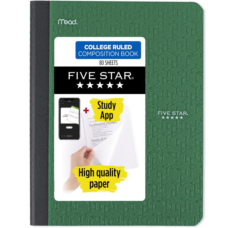 FIVE STAR 8 in. W X 0.33 in. L Assorted Composition Book