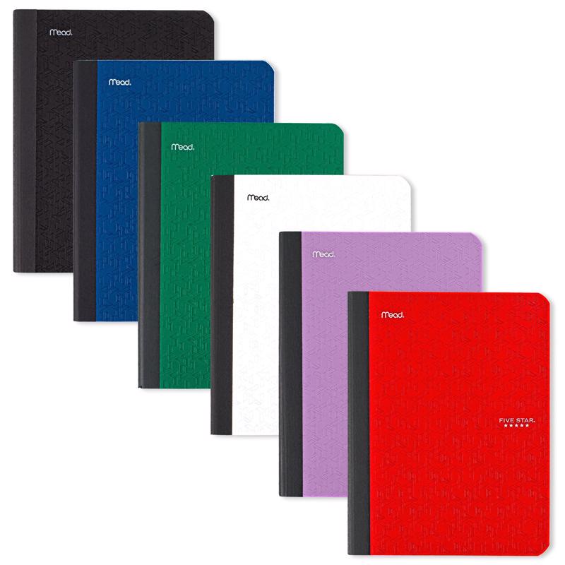 FIVE STAR 8 in. W X 0.33 in. L Assorted Composition Book