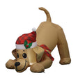 Celebrations Yellow Dog with Santa Hat 6 ft. Inflatable