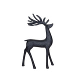 Creative Co-Op Resin Abstract Deer Black Table Decor 12 in.