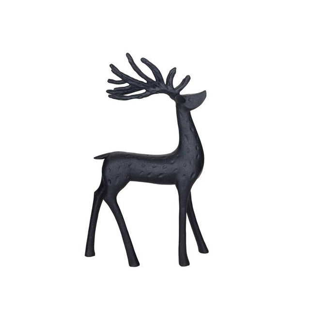 Creative Co-Op Resin Abstract Deer Black Table Decor 12 in.