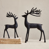Creative Co-Op Resin Abstract Deer Black Table Decor 12 in.