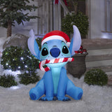 Gemmy Stitch with Santa Hat 3 ft. Inflatable