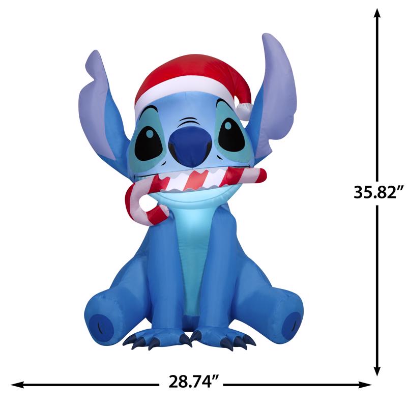 Gemmy Stitch with Santa Hat 3 ft. Inflatable