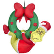 Gemmy Grinch Hanging from Wreath 4 ft. Inflatable