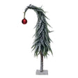Creative Co-Op Faux Leaning Evergreen Tree with Red Ball Table Decor 14 in.