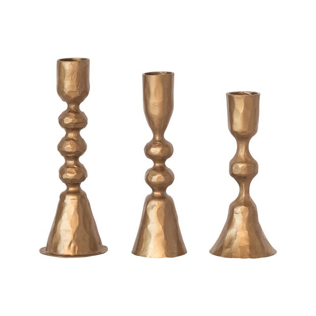 Creative Co-Op Antique Brass Candle Holder