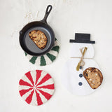 Creative Co-Op Red/Green Cotton Tufted Candy Table Decor
