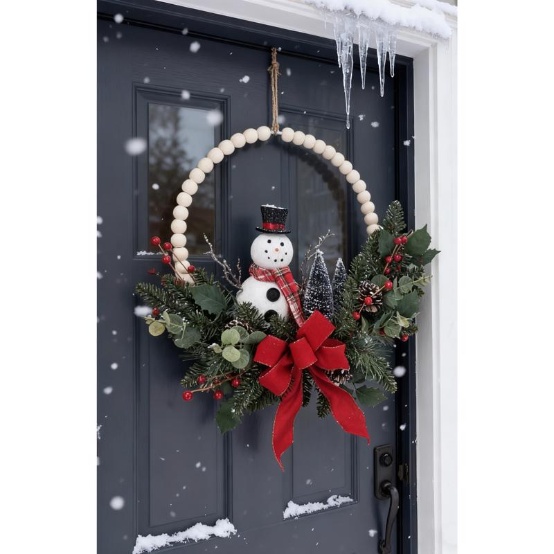 Decra Lite 20 in. D Snowman Wreath