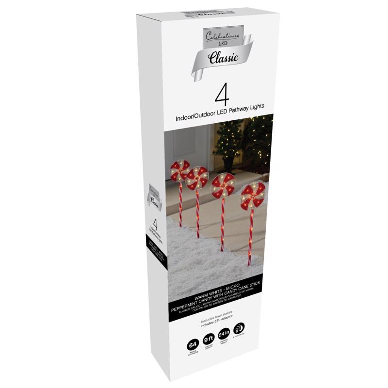 Celebrations LED Peppermint Candy 24 in. Pathway Decor