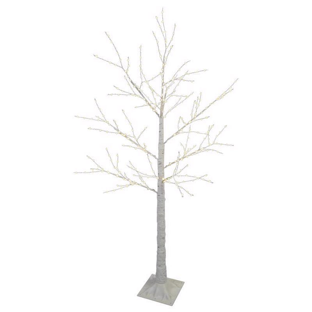 Celebrations LED Warm White Micro Seed Birch Tree 5 ft. Yard Decor