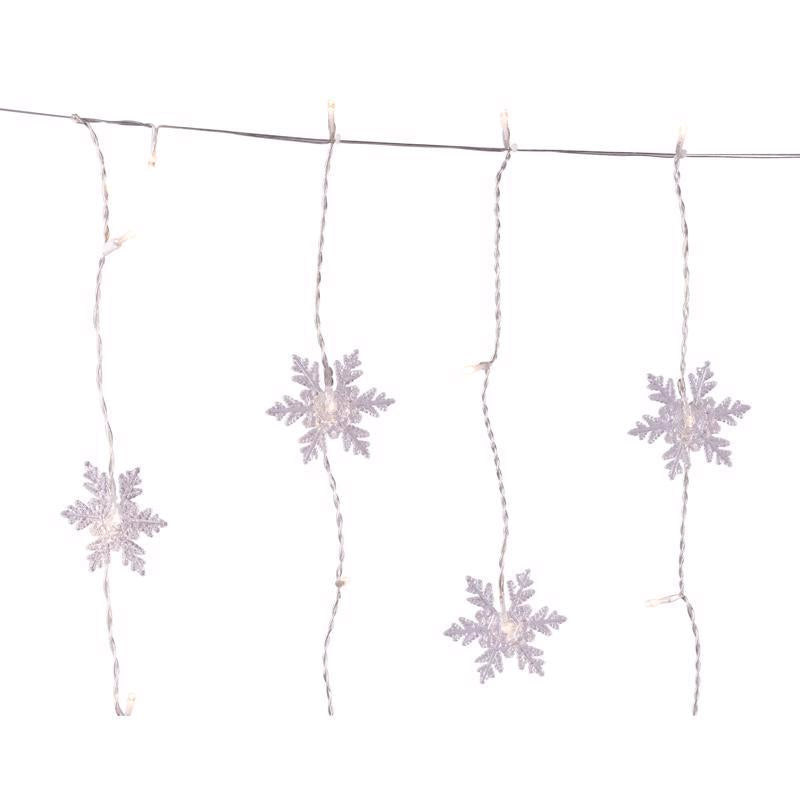 Celebrations Window Snowflake LED Rice Warm White 37 ct String Christmas Lights 3 ft.