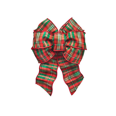 Holiday Trims Red/Green Plaid Christmas Bow