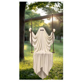 Fun World 48 in. Ghost on a Swing Halloween Decor