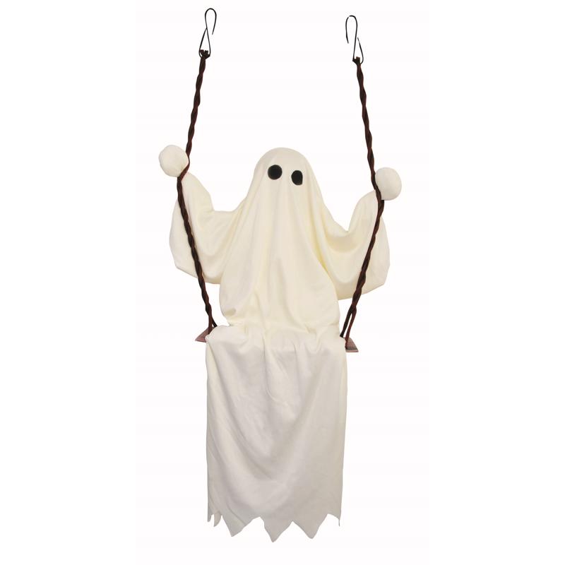 Fun World 48 in. Ghost on a Swing Halloween Decor