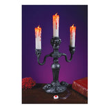 Fun World 14.13 in. LED LED Gothic Skull Candelabra Halloween Decor