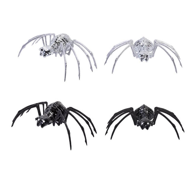 Fun World 8 in. Mirror Spiders Halloween Decor
