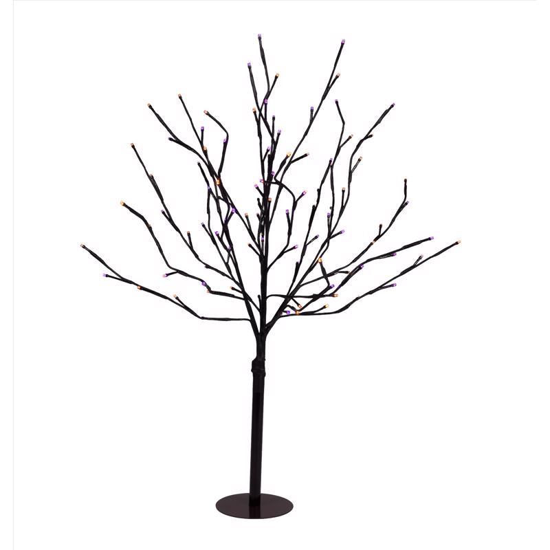 Celebrations Orange/Purple 32 in. Double Twinkle Light Burst Halloween Decor