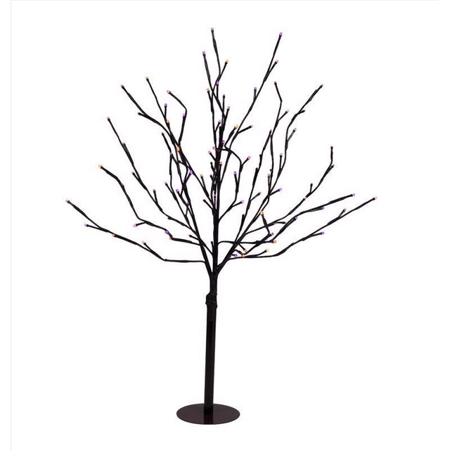 Celebrations Orange/Purple 32 in. Double Twinkle Light Burst Halloween Decor
