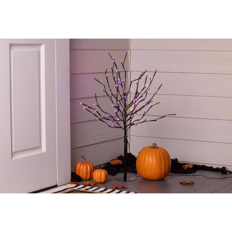 Celebrations Orange/Purple 32 in. Double Twinkle Light Burst Halloween Decor