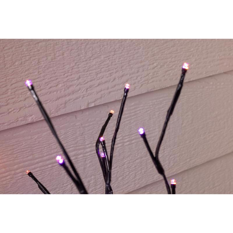 Celebrations Orange/Purple 32 in. Double Twinkle Light Burst Halloween Decor