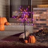 Celebrations Orange/Purple 32 in. Double Twinkle Light Burst Halloween Decor