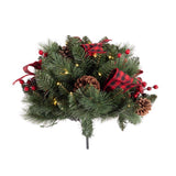 Celebrations 18 in. D LED Warm White Plaid Bow Urn Filler