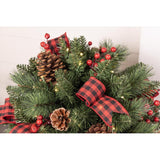 Celebrations 18 in. D LED Warm White Plaid Bow Urn Filler