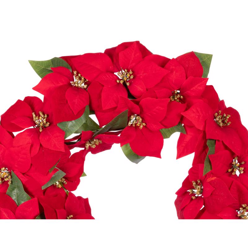 Celebrations 24 in. D Poinsettia Blooms Wreath