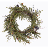 Celebrations 26 in. D LED Warm White Rustic Norfolk with Berries and Pinecones Wreath