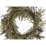 Celebrations 26 in. D LED Warm White Rustic Norfolk with Berries and Pinecones Wreath