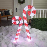 Celebrations LED Red/White Candy Canes 3 and 4 ft. Yard Decor