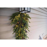 Celebrations 20 in. D X 3 ft. L LED Clear/Warm White Rustic Norfolk Teardrop Swag
