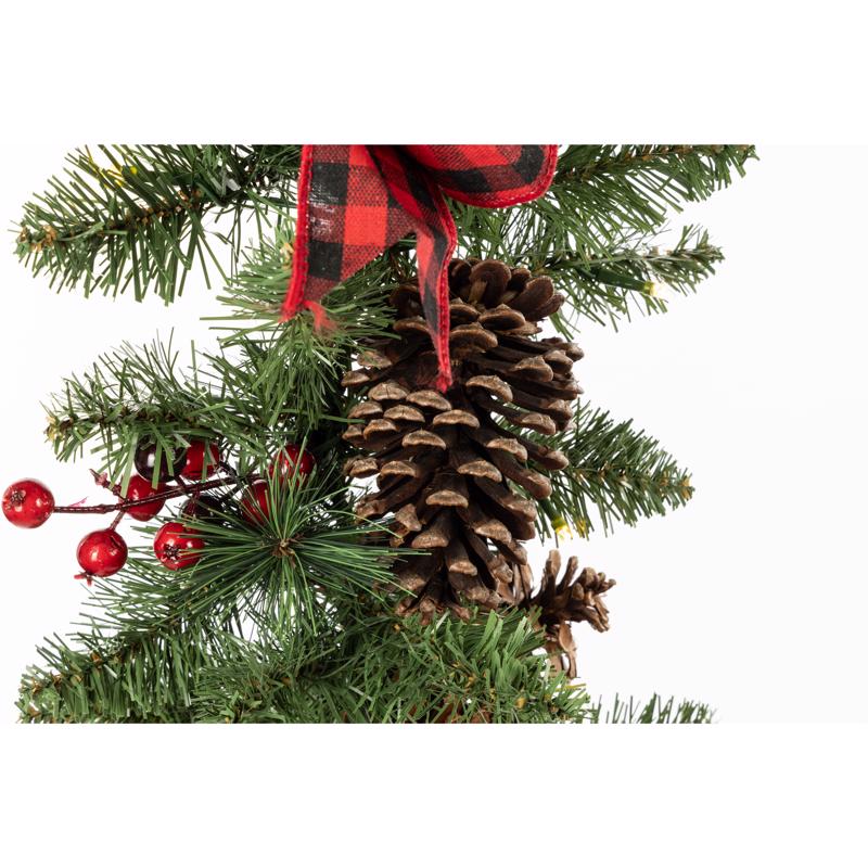 Celebrations 12 in. D X 9 ft. L LED Multicolored/Warm White Plaid Bow Garland