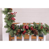 Celebrations 12 in. D X 9 ft. L LED Multicolored/Warm White Plaid Bow Garland