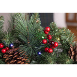 Celebrations 12 in. D X 9 ft. L LED Multicolored/Warm White Plaid Bow Garland