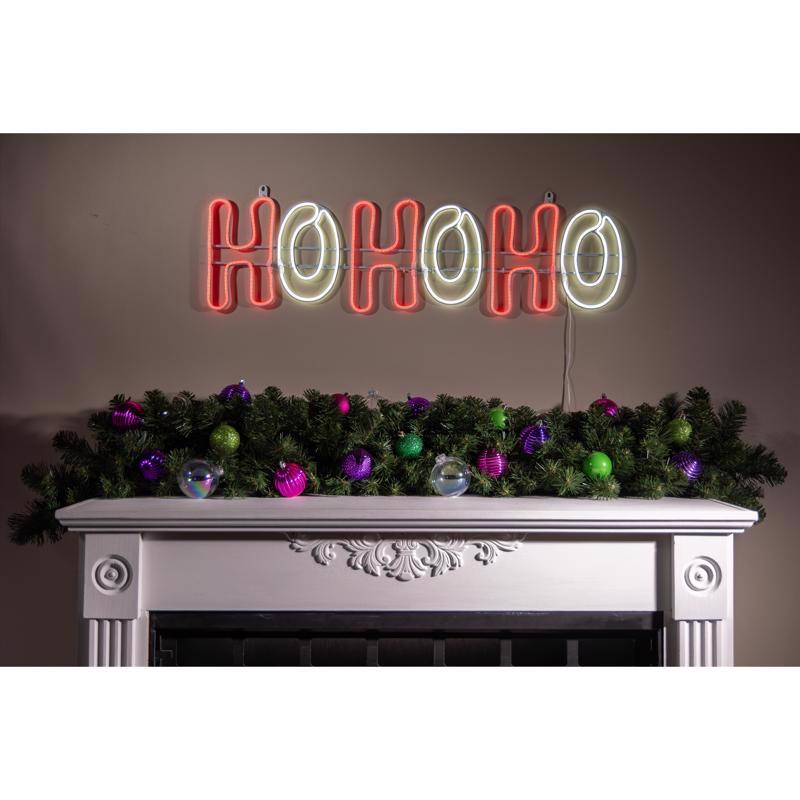 Celebrations LED Red/White Neon HOHOHO 36 in. Hanging Decor